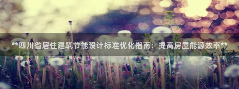 E尊国际：**四川省居住建筑节能设计标准优化指南：提高房屋能源效率**